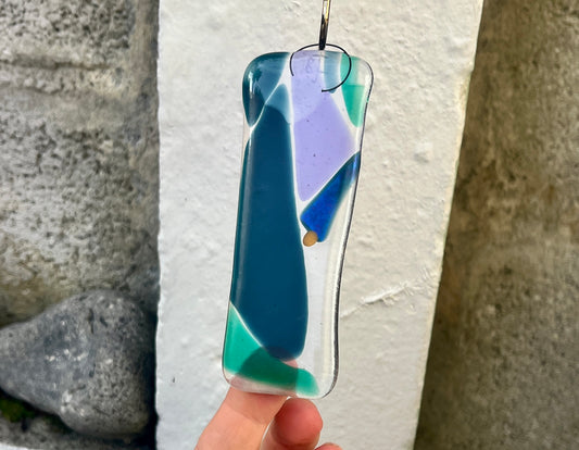 Decorative glass Bryony Lane hanging pendant with colourful design