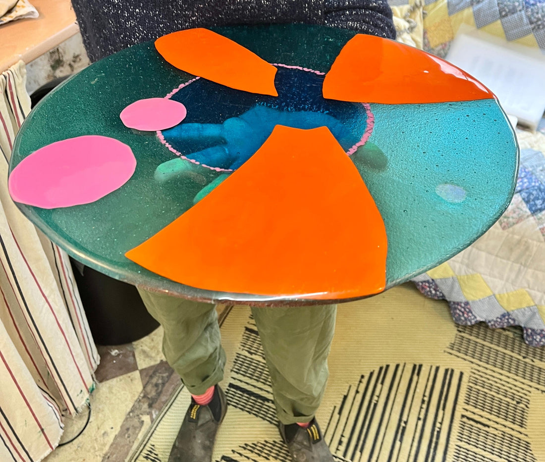 Kiln glass roundel by Selina Radford