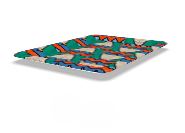 Colourful geometric Bryony Lane patterned tray on a white background